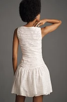 Lovaan Val Sleeveless Ruched Cotton-Silk Mini Dress