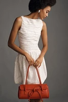 Lovaan Val Sleeveless Ruched Cotton-Silk Mini Dress