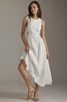Lovaan Amelia Embroidered Linen Maxi Dress