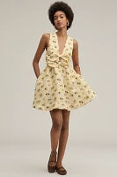 Lovaan Delilah Linen Silk Bow Mini Dress