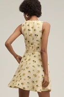 Lovaan Delilah Linen Silk Bow Mini Dress
