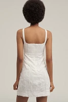 Lovaan Camilla Square-Neck Linen Mini Dress