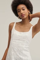 Lovaan Camilla Square-Neck Linen Mini Dress