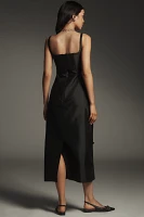 Lovaan Camilla Sleeveless Square-Neck Midi Dress