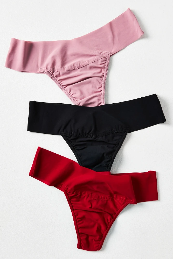 Hanky Panky BreatheSoft™ Natural Rise Thongs, Set of 3