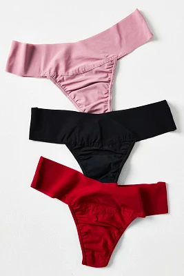 Hanky Panky BreatheSoft™ Natural Rise Thongs, Set of 3