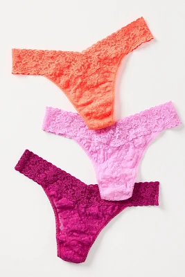 Hanky Panky Signature Lace Original Rise Thongs, Set of 3