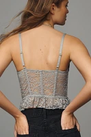 By Anthropologie Ruffle-Hem Lace Corset Top