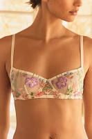 By Anthropologie Floral Embroidered Underwire Bra