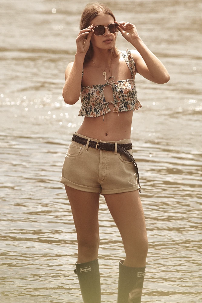 By Anthropologie Pintuck Ruffle Bralette