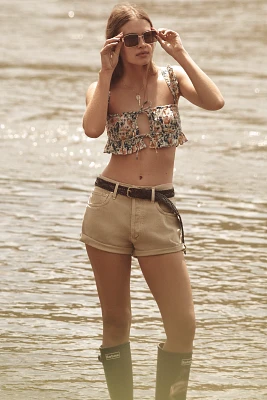 By Anthropologie Pintuck Ruffle Bralette