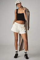 By Anthropologie Seamless Smocked Square-Neck Tank