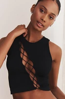 The Reegan Seamless Lace-Up Ribbed Cropped Tank