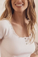 By Anthropologie Seamless Ruffle Baby Tee