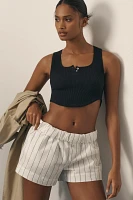 By Anthropologie Seamless Henley Crop Top