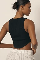 By Anthropologie Seamless Henley Crop Top