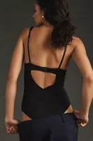 By Anthropologie Plunge Underwire Lace Bodysuit