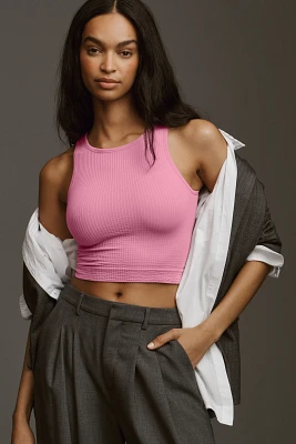 The Reegan Crew-Neck Crop Racerback Seamless Tank Top