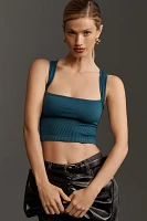 By Anthropologie Seamless Ribbed Square-Neck Tank