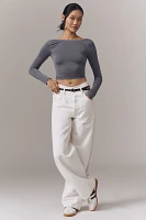 The Renna Seamless Long-Sleeve Scoop-Back Top