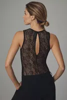 By Anthropologie High-Neck Lace Bodysuit