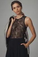 By Anthropologie High-Neck Lace Bodysuit