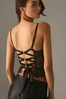 By Anthropologie Lace Scallop Corset Tank