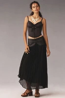 By Anthropologie Ruched Satin Bustier Top