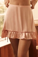 By Anthropologie Ruffle Mini Slip Skirt