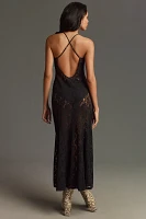 By Anthropologie Lace Godet Maxi Slip Dress