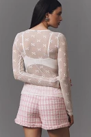 By Anthropologie Long-Sleeve Novelty Lace Top