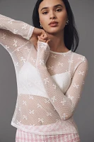 By Anthropologie Long-Sleeve Novelty Lace Top