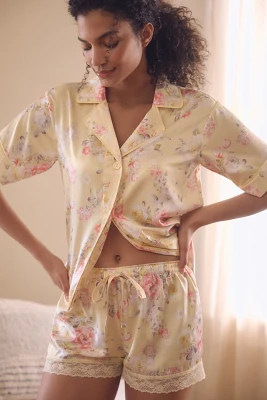 Flora Nikrooz Short-Sleeve Selena Satin Pajama Set