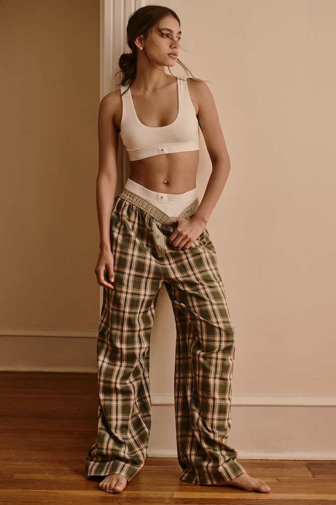 By Anthropologie Flannel Boxer Pants