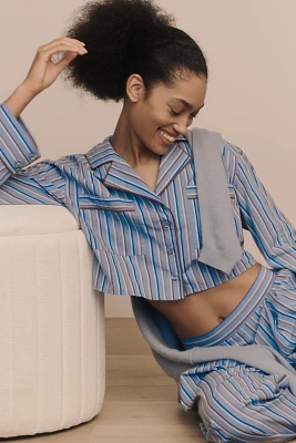 By Anthropologie Cropped Pajama Shirt