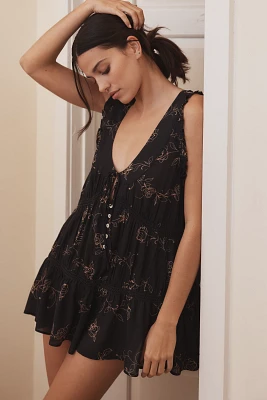 By Anthropologie Silky Ruffle Romper