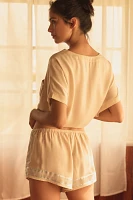 By Anthropologie Jacquard Ribbon Tape Pajama Shorts