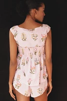 By Anthropologie Ruched Babydoll Pajama Top