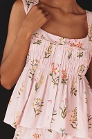 By Anthropologie Ruched Babydoll Pajama Top