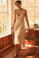 By Anthropologie Jacquard Midi Slip Dress