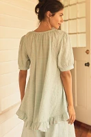 By Anthropologie Short-Sleeve Ruffled Pajama Top