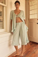 By Anthropologie Short-Sleeve Ruffled Pajama Top