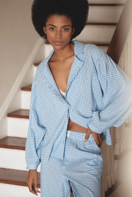 By Anthropologie Gingham Buttondown Pajama Shirt
