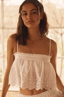By Anthropologie Eyelet Crop Swing Cami