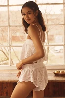 By Anthropologie Eyelet Crop Swing Cami