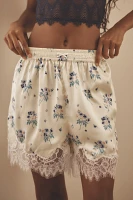 By Anthropologie Lace-Trim Pajama Shorts