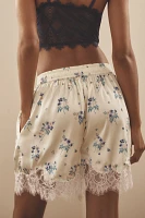 By Anthropologie Lace-Trim Pajama Shorts