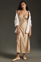 By Anthropologie Lace-Trimmed Reversible Slip Dress
