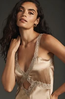 By Anthropologie Lace-Trimmed Reversible Slip Dress