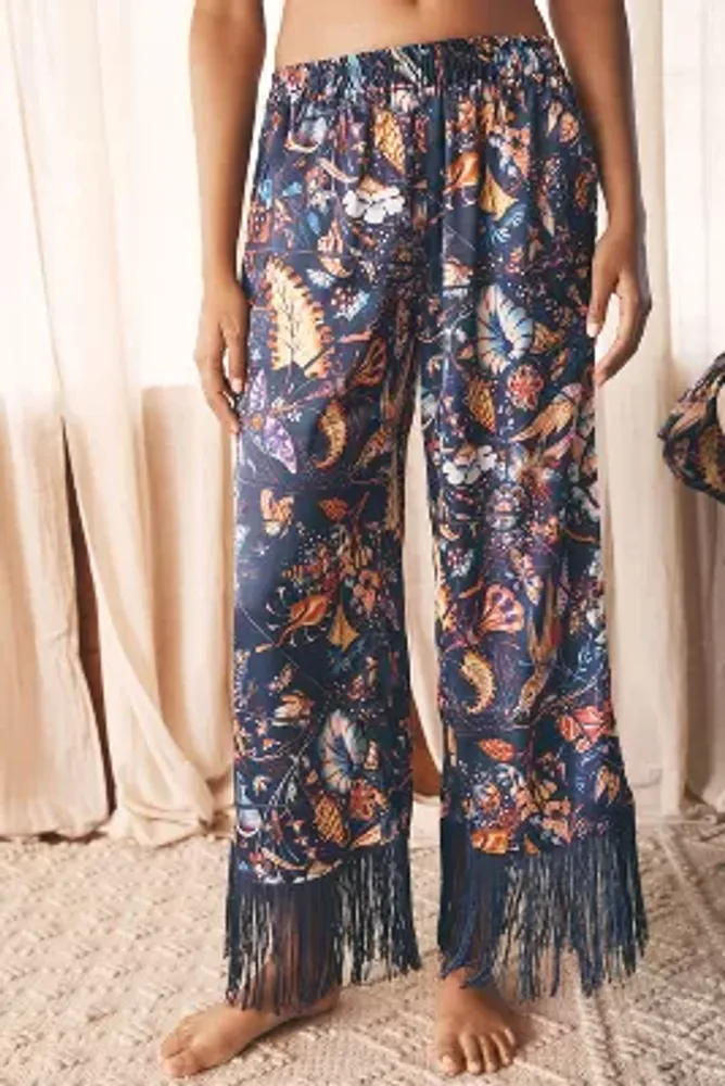 Judith Schaechter Printed Fringe Pajama Pants